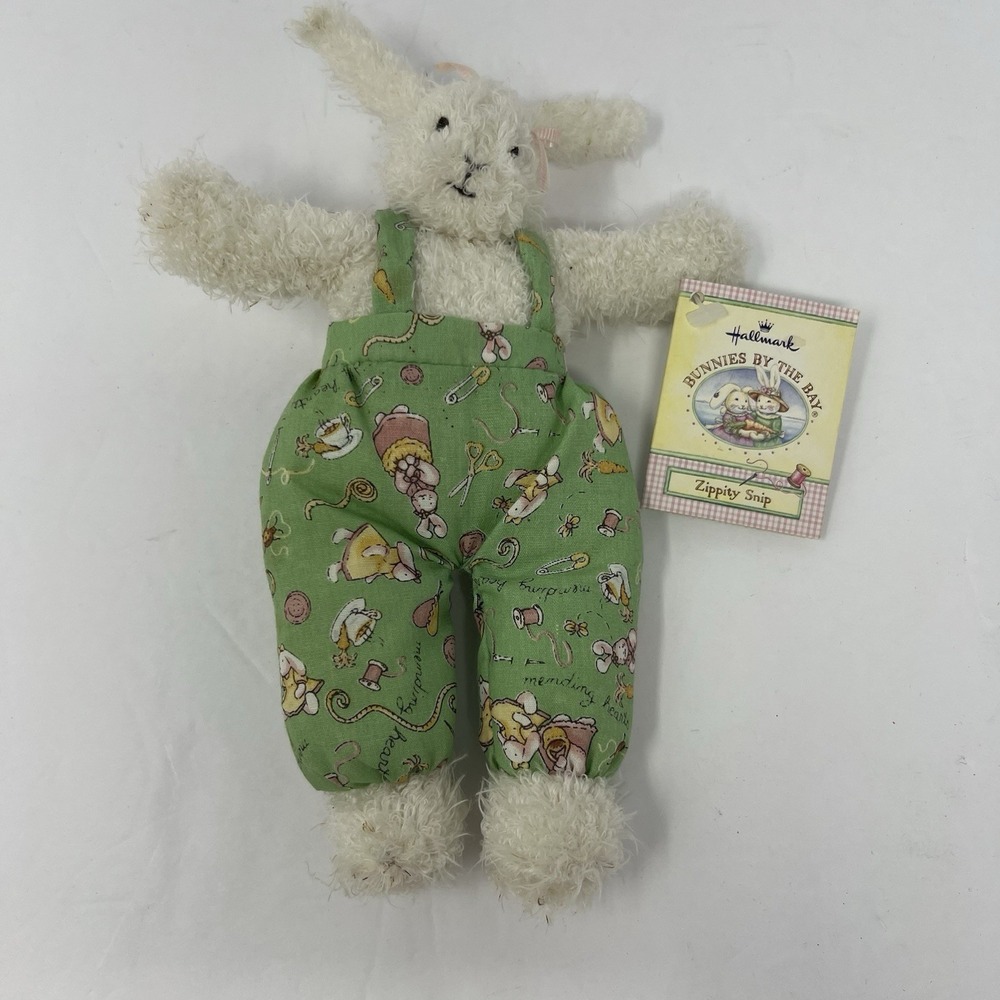 Vtg Hallmark Easter Rabbit Bunnies By The Bay Zippity Snip Plush Doll 7"